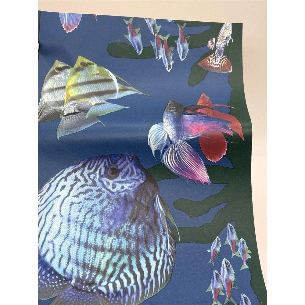 Vintage Village Aero Frutiger Aquarium Fish Prepasted Wallpaper Border 15 YD 2PK